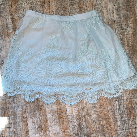 Light Blue Lace Skirt - Picture 1 of 4